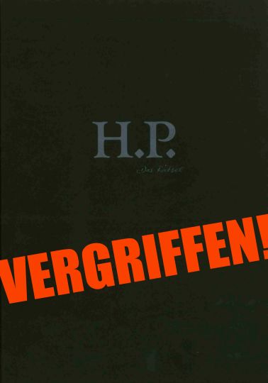 KI generiert: Das Bild zeigt ein dunkles Buchcover mit der Aufschrift "H.P." sowie einem kleinen Text darunter und einem großen, roten Schriftzug "VERGRIFFEN!" quer darüber. Der Hauptinhalt ist, dass das Buch ausverkauft ist.